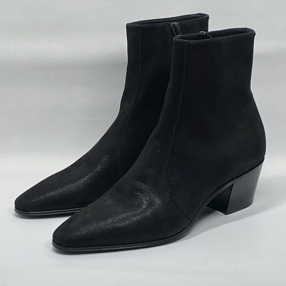 Saint Laurent Vassili Zipped Boots In Shimmering Suede size 40/us size 7 - Picture 4 of 13